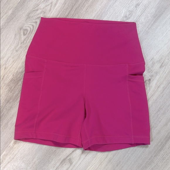 Yogalicious Lux Tribeca Hot Pink Shorts | High Waisted 5” Athletic Performance - Picture 1 of 5